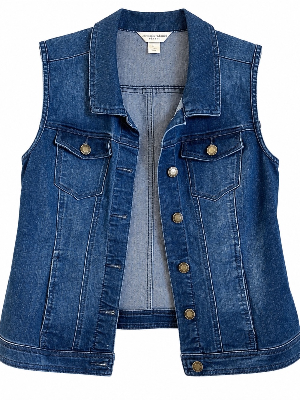 Denim Vest Medium Wash Stretch Y2K VTG 90s Inspired Indie Sleaze Western Boho
